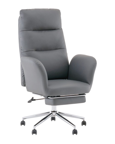 Кресло офисное TopChairs Solid с оттоманкой / DD-004-OT серый %rs_city_gde%