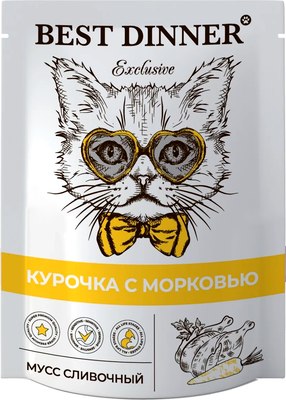 

Влажный корм для кошек, Exclusive Курочка с морковью