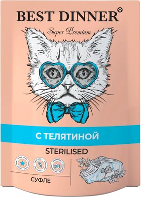 

Влажный корм для кошек, Мясные деликатесы Суфле с телятиной для стерилизованных кошек