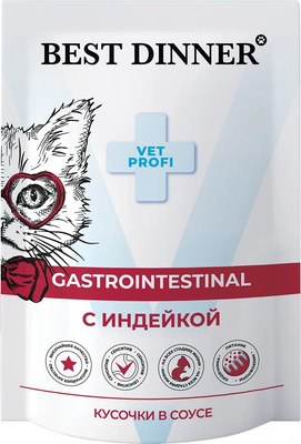 

Влажный корм для кошек, Vet Profi Gastro Intestinal кусочки в соусе с индейкой