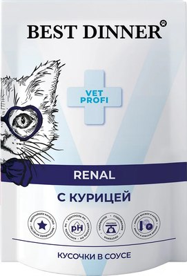 

Влажный корм для кошек, Vet Profi Renal кусочки в соусе с курицей