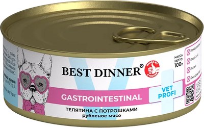 

Влажный корм для собак, Gastro Intestinal Exclusive Телятина с потрошками