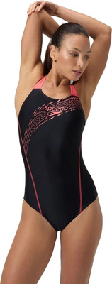 Купальник для плавания Speedo Medley Logo 8-1347417926 (р.36, черный/розовый) -