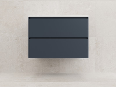 Тумба под умывальник Symbolite Лима 80 Line Plus 2 ящика (подвесная, графит) -