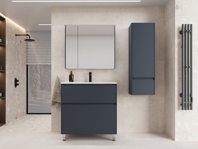 Тумба под умывальник Symbolite Лима 80 Line Plus 2 ящика (графит) -