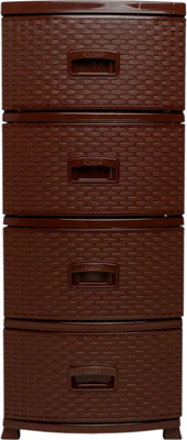 

Комод пластиковый, Декор Ротанг 4 секции / РП-421