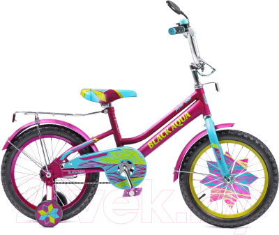 Детский велосипед Black Aqua Lady KG1615 со светящимися колесиками (фиолетовый/бирюзовый)