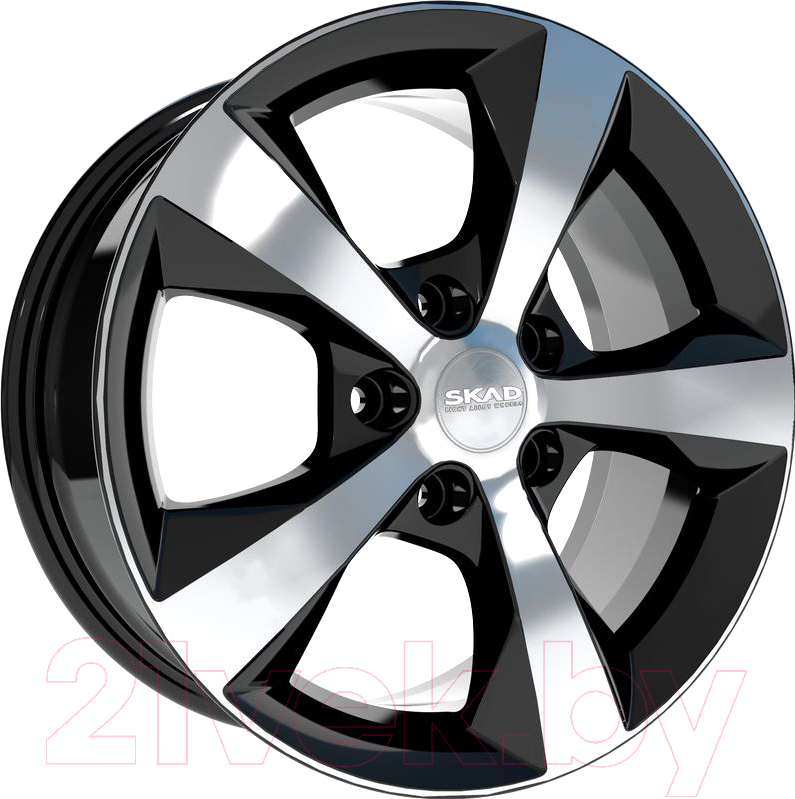 Литой диск SKAD Кельн 16x7.0" 5x108мм DIA 65.1мм ET 45мм Black Glossy Polished