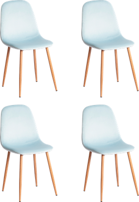 Набор стульев Tetchair Breeze 4724 (4шт, аквамарин HLR16/натуральный) - 