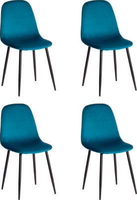 Набор стульев Tetchair Breeze 4724 (4шт, темно-бирюзовый HLR62/черный) - 