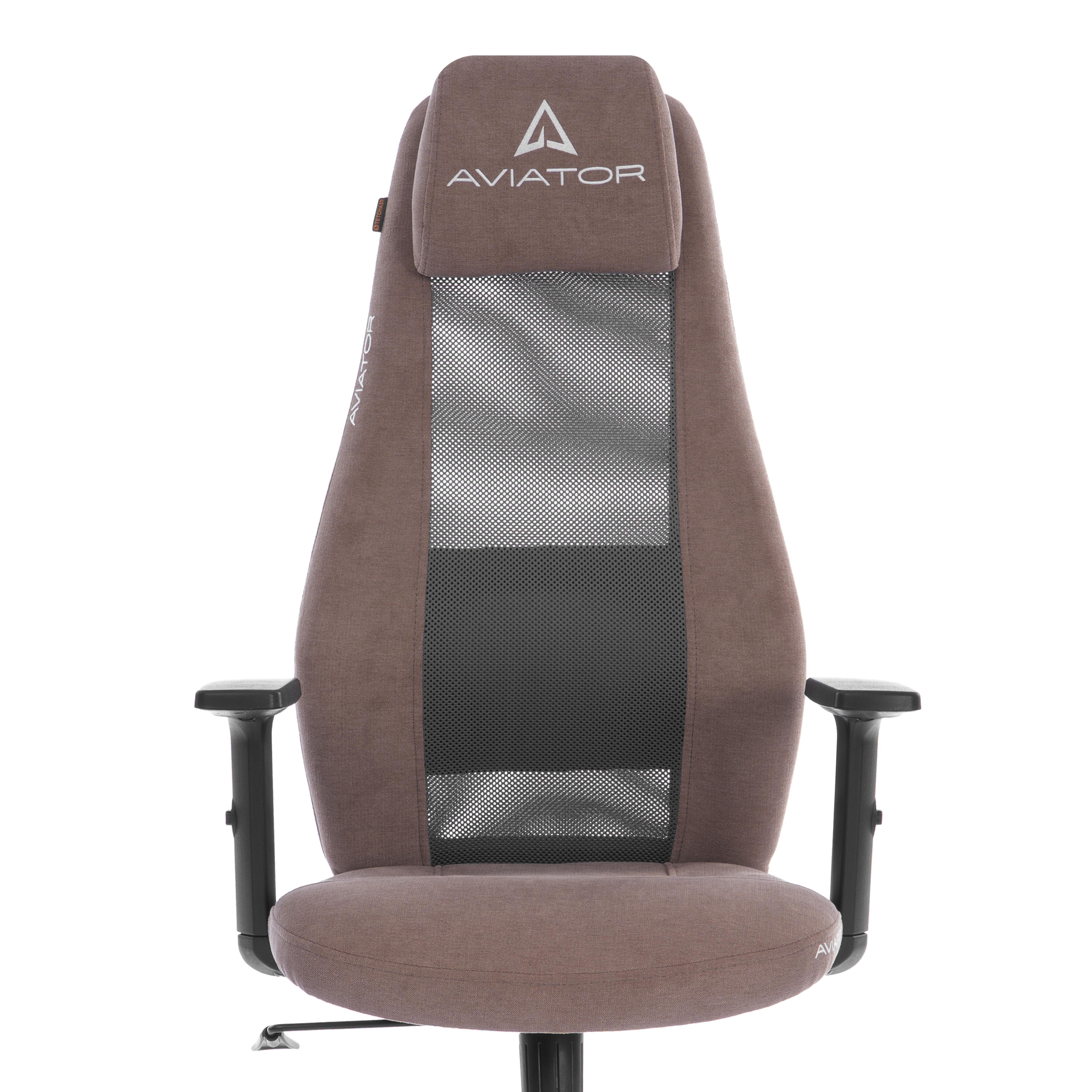 Кресло офисное Tetchair Aviator PLT metalBL (ткань, светло-коричневый/серый, KUB 03/W-12) — фото 6