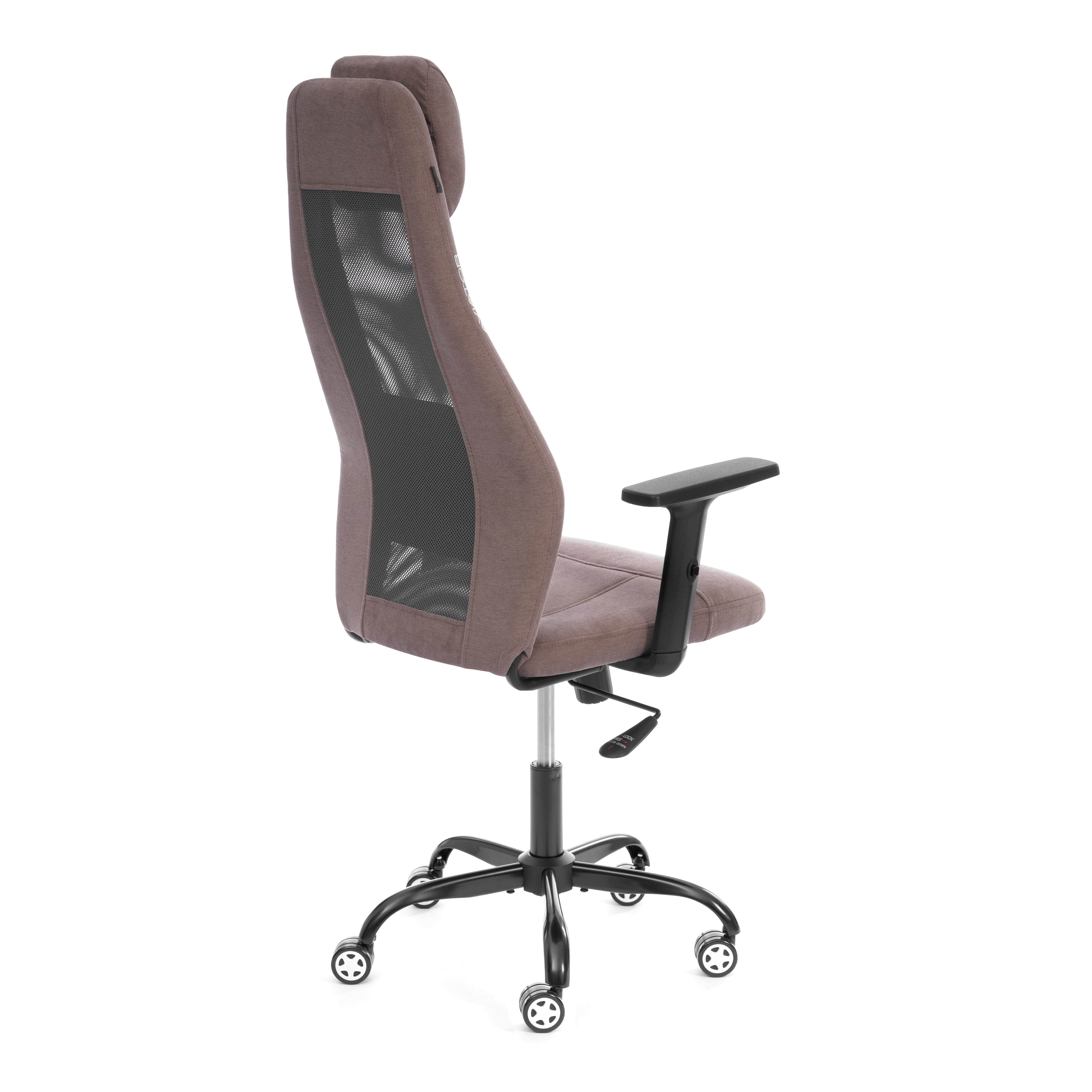 Кресло офисное Tetchair Aviator PLT metalBL (ткань, светло-коричневый/серый, KUB 03/W-12) — фото 4