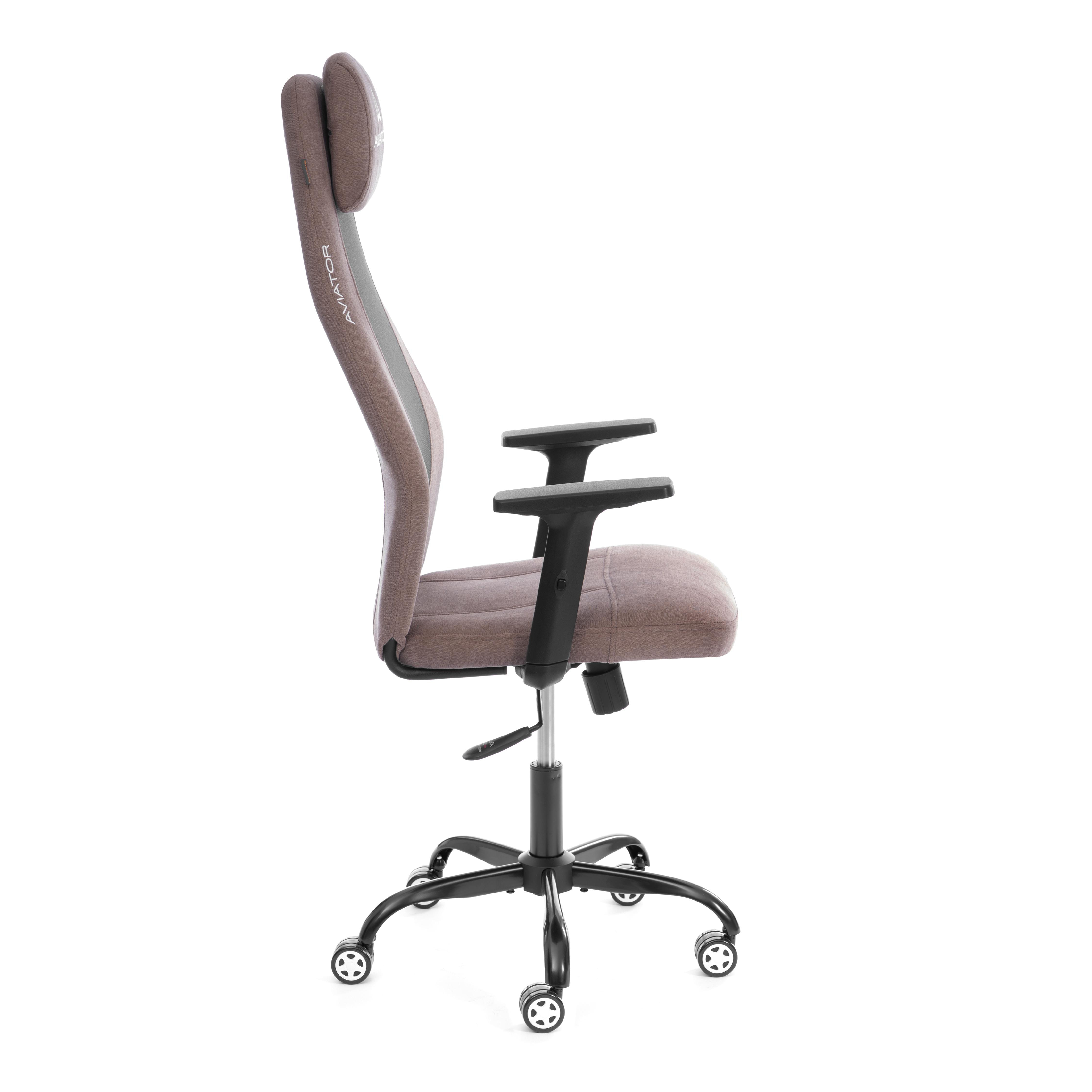 Кресло офисное Tetchair Aviator PLT metalBL (ткань, светло-коричневый/серый, KUB 03/W-12) — фото 3