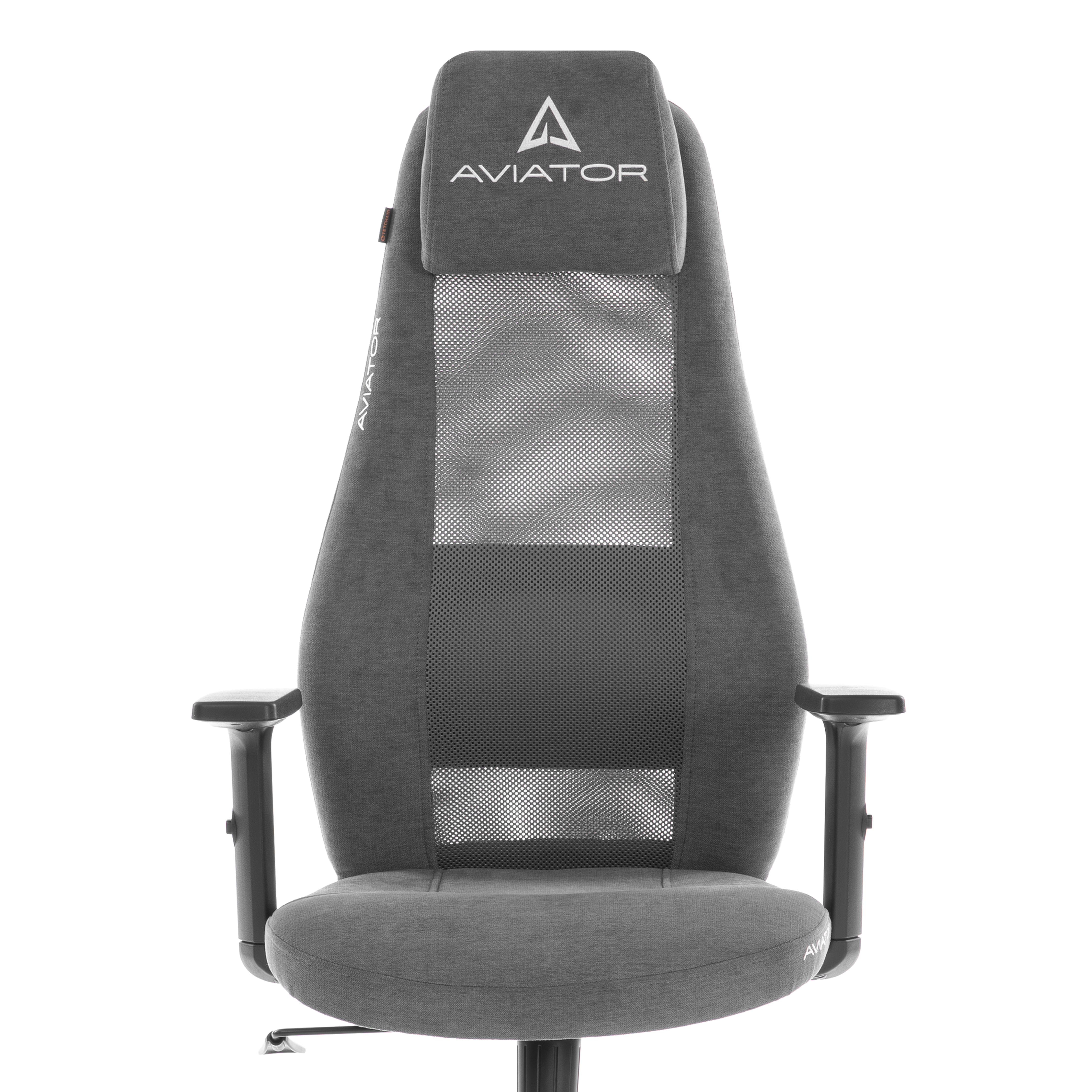 Кресло офисное Tetchair Aviator PLT metalBL (флок/ткань, серый, 29/W-12) — фото 6