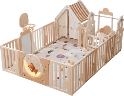 Игровой манеж UNIX Kids DeLuxe House 180x200 / pplxswh200wc (Camel) - 