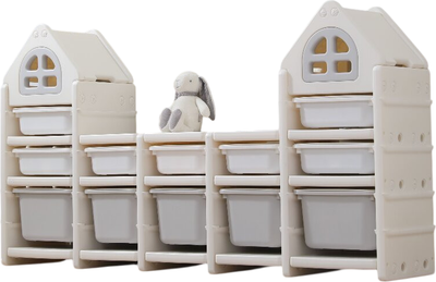 Стеллаж игровой UNIX Kids 12 ящиков / ptstw12gry (серый) - 