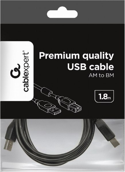 Кабель Cablexpert USB 2.0 A-B CCF-USB2-AMBM-6 (1.8м)