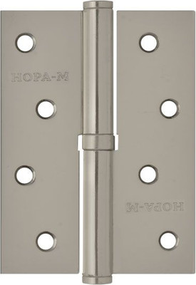 Петля дверная Нора-М 750-4 100x75x2.5 (левая, матовый никель) - 
