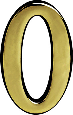 Цифра дверная Нора-М 0 55мм самоклеющаяся / 19468 (золотистый, пластик) - 