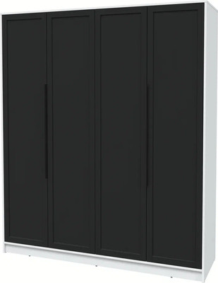 Шкаф Интерлиния Концепт Тренд КТ-Ш4 (белый платинум/черный) - 