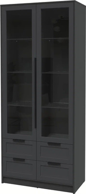 Шкаф с витриной Интерлиния Концепт Тренд КТ-ШВ2 (антрацит/пепел) -