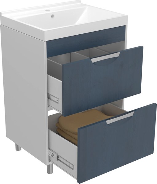 Купить Тумба с умывальником Mixline Байкал 60 545963 + Luxe Fest 60 / FST60SLWB01 в Борисове