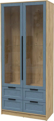 Шкаф с витриной Интерлиния Концепт Тренд КТ-ШВ2 (дуб золотой/дуб лазурный) -