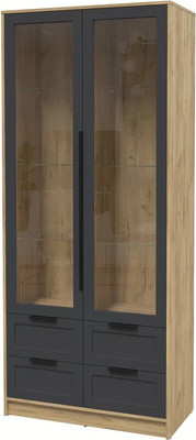 Шкаф с витриной Интерлиния Концепт Тренд КТ-ШВ2 (дуб золотой/пепел) -