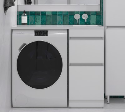 Тумба с умывальником Symbolite Даллас 110 Люкс Plus + Даллас 110x48 (правый, эмаль белый) - 