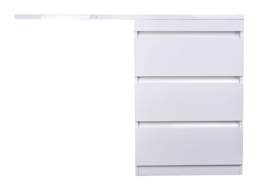 Тумба с умывальником Symbolite Даллас 120 Люкс Plus 3 ящика + Даллас 120x48 (правый, белый) — фото 2