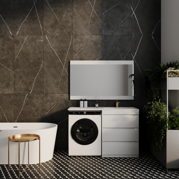 Купить Тумба с умывальником Symbolite Даллас 130 Люкс Plus 3 ящика + Даллас 130x48.2 в Борисове
