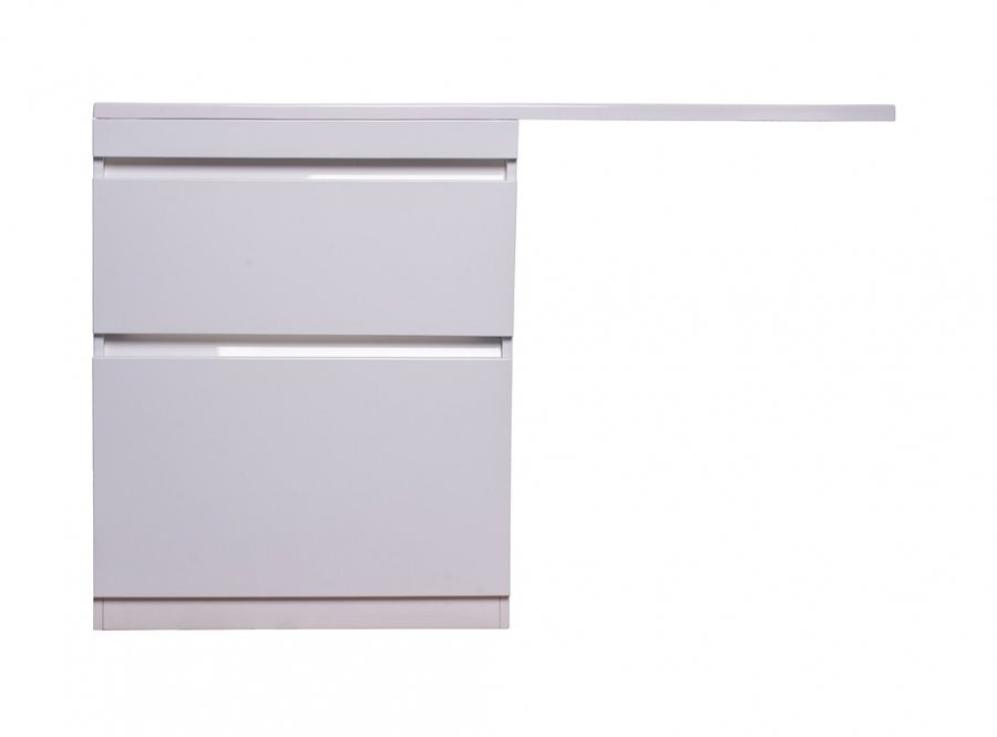 Тумба с умывальником Symbolite Даллас 130 Люкс Plus + Даллас 130x48.2 (левый, белый) — фото 2