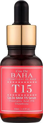 Сыворотка для лица Cos de Baha T15 Serum с 15% транексамовой кислотой (30мл) - 
