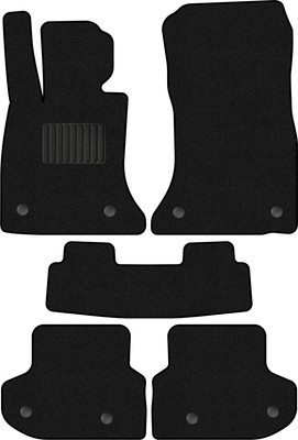 Комплект ковриков для авто Alicosta 0171_1_PR-6 для BMW 5 V/VI универсал/седан/F11/F10 2013-2017 (ворс, черный) - 