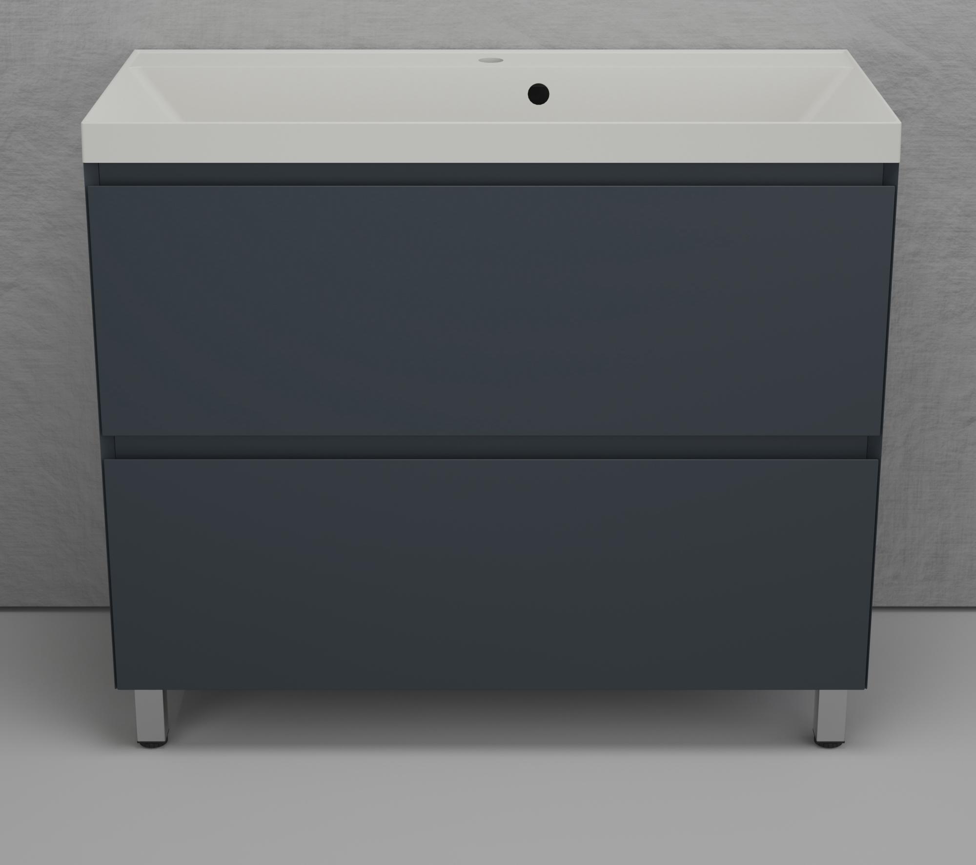 Тумба с умывальником Symbolite Манхэттен 100 Plus 2 ящика + Line 100x48 (графит/жасмин)