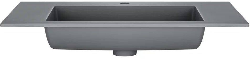Тумба с умывальником Symbolite Манхэттен 100 Plus 2 ящика + Line 100x48 (графит/серый шелк) — фото 2