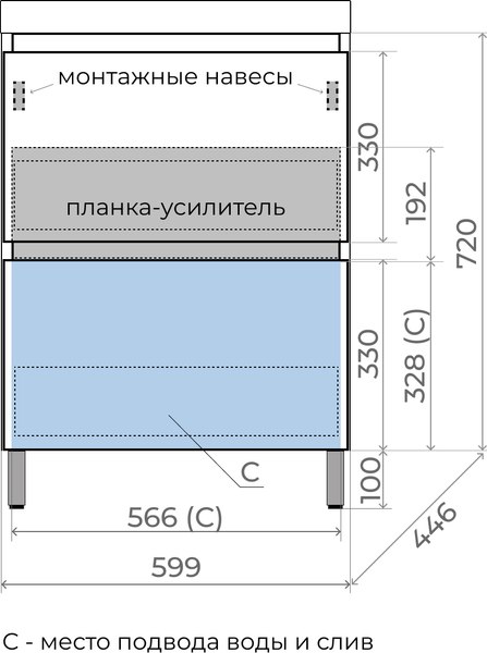 Купить Тумба с умывальником Symbolite Манхэттен 60 Plus 2 ящика + Asti 60x45 в Молодечно
