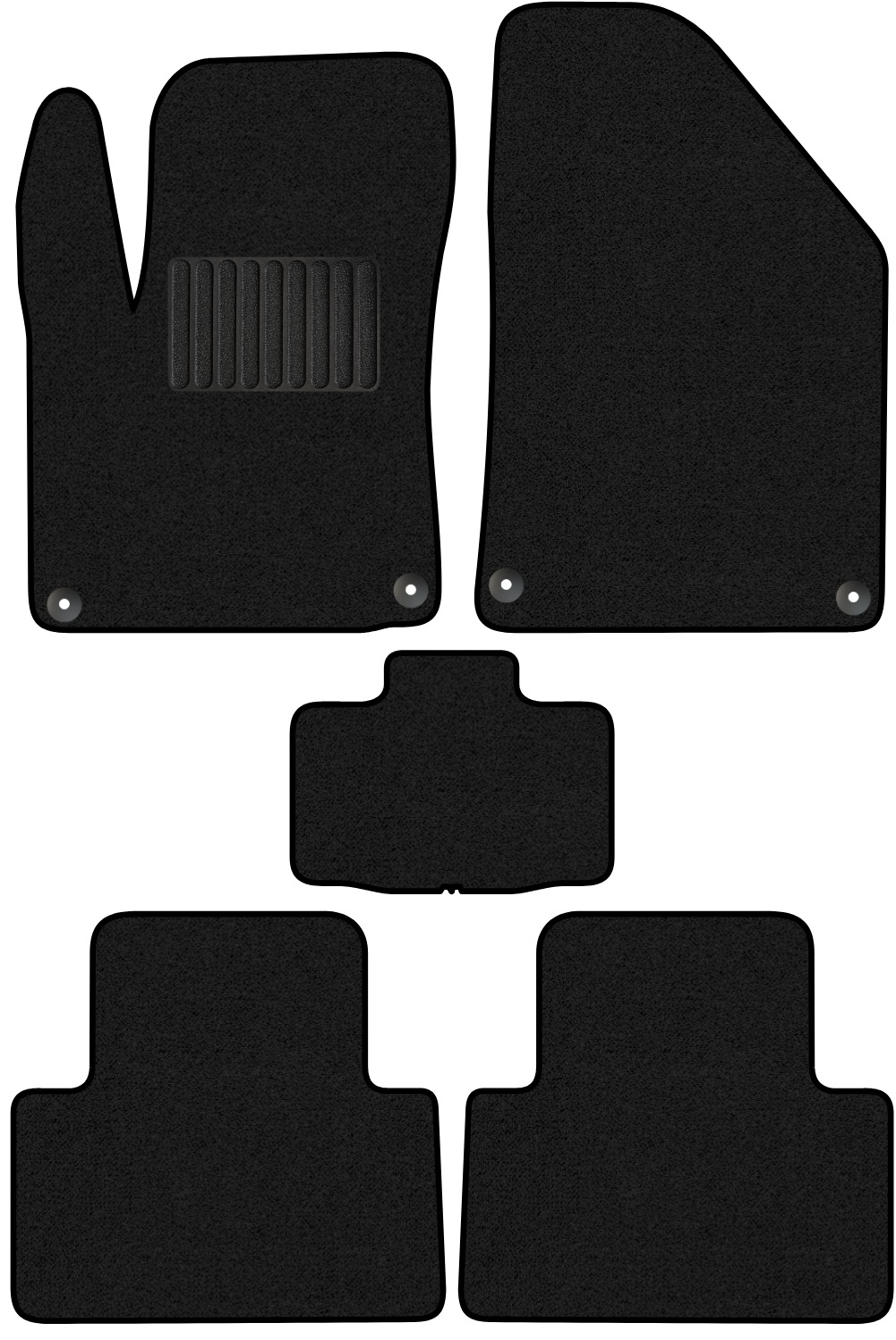 Комплект ковриков для авто Alicosta 2226_1_PR-6 для Geely Coolray SX11 I SUV 2018-2023 (ворс, черный) — фото 1