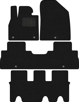 Комплект ковриков для авто Alicosta 2291_1_PR-6 для Hyundai Palisade SUV/LX 2018-н.в. +3ряд (ворс, черный) - 