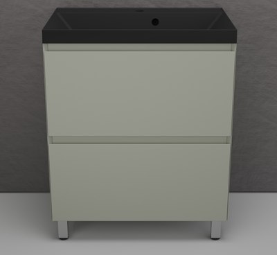 Тумба с умывальником Symbolite Манхэттен 70 Plus 2 ящика + Asti 70x45 (олива/антрацит) - 