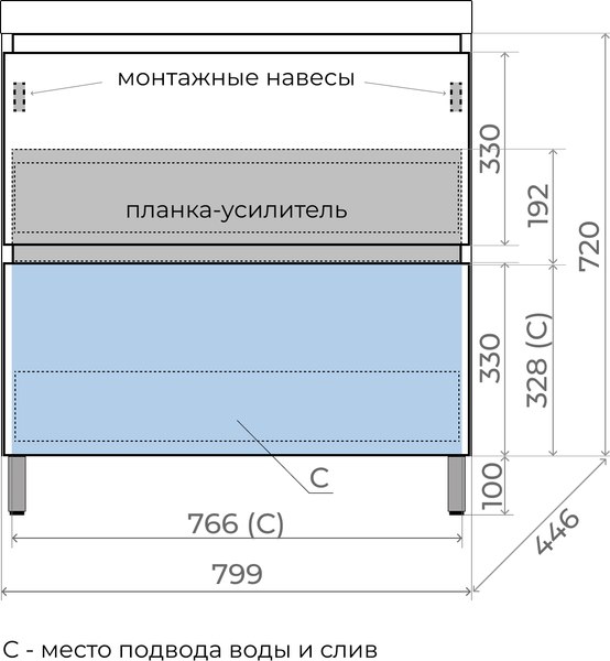 Купить Тумба с умывальником Symbolite Манхэттен 80 Plus 2 ящика + Asti 80x45 в Солигорске
