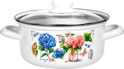 Кастрюля Лысьвенские эмали Букет гортензий / С-1510 САП2/4ЭК - 