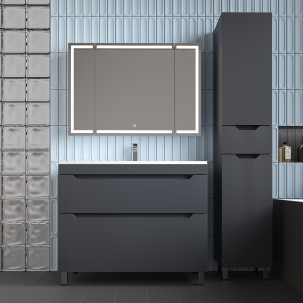 Тумба с умывальником Symbolite Остин 100 Plus 2 ящика + Фортуна 100x45