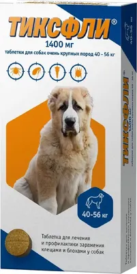 

Таблетки от паразитов, Тиксфли Для собак 40-56кг
