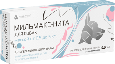 

Таблетки от паразитов, Мильмакс-Нита Для собак 0.5-5кг