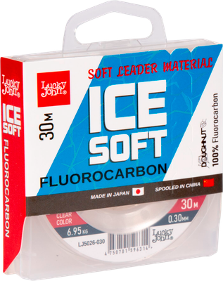 Леска флюорокарбоновая Lucky John Ice Soft Fluorocarbon 030/030 / LJ5026-030 - 