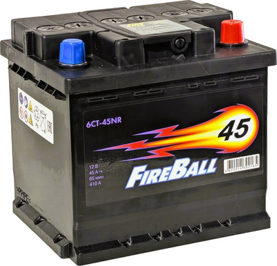 Автомобильный аккумулятор FireBall R+ 410A / 6СТ-45NR (45 А/ч) - 