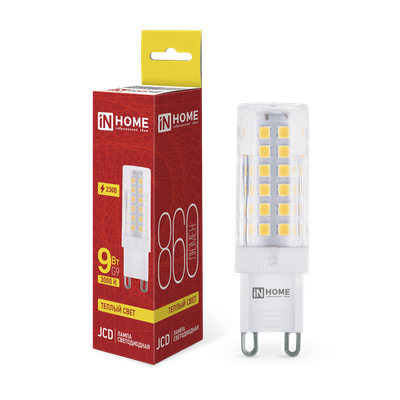 Лампа INhome LED-JCD 9Вт 230В G9 3000К 860Лм / 4690612059037 -
