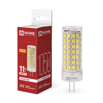 Лампа INhome LED-JCD 11Вт 230В G4 4000К 1050Лм / 4690612060309 -