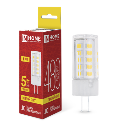 Лампа INhome LED-JC 5Вт 12В G4 3000К 480Лм / 4690612059013 -